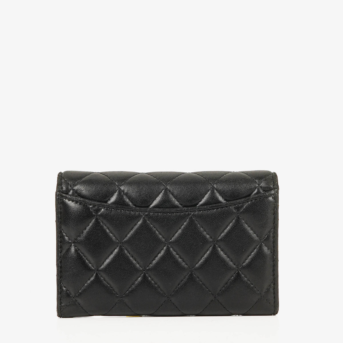 Chanel Card Holder Wallet So Black Lambskin Quilted Flap