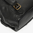 Gucci Vintage Black Leather Bamboo Backpack
