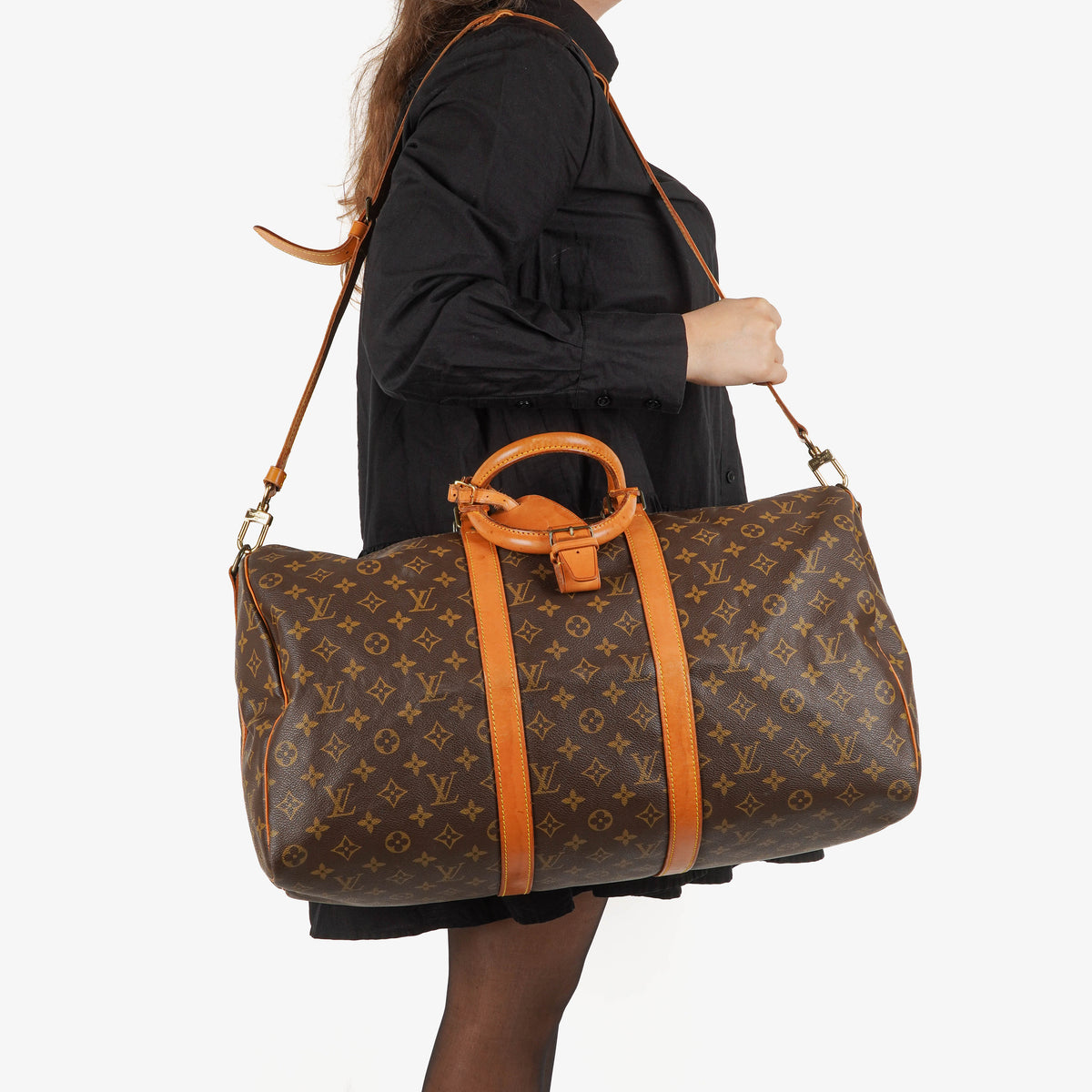 Louis Vuitton Keepall 50 Bandoulière Monogram Canvas Travel Bag