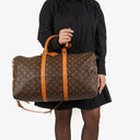 Louis Vuitton Keepall 50 Bandoulière Monogram Canvas Travel Bag