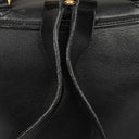 Gucci Vintage Black Leather Bamboo Backpack
