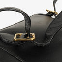Gucci Vintage Black Leather Bamboo Backpack