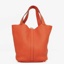 Hermès Picotin 26 GM Orange Clemence Leather Lock MM Bucket Bag
