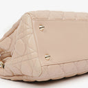 Christian Dior Pale Pink Shopping Tote Cannage Quilted Leather Bag