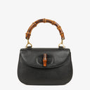 Gucci Bamboo Top Handle Black Leather Bag