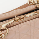 Christian Dior Pale Pink Shopping Tote Cannage Quilted Leather Bag