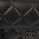 Chanel Card Holder Wallet So Black Lambskin Quilted Flap