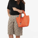 Hermès Picotin 26 GM Orange Clemence Leather Lock MM Bucket Bag