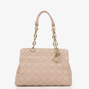 Christian Dior Pale Pink Shopping Tote Cannage Quilted Leather Bag
