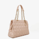Christian Dior Pale Pink Shopping Tote Cannage Quilted Leather Bag
