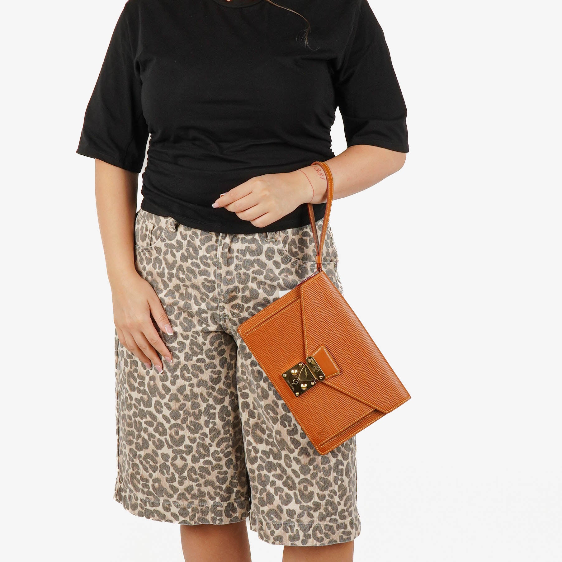 Louis Vuitton Pochette Sellier Dragonne Cognac Epi Clutch