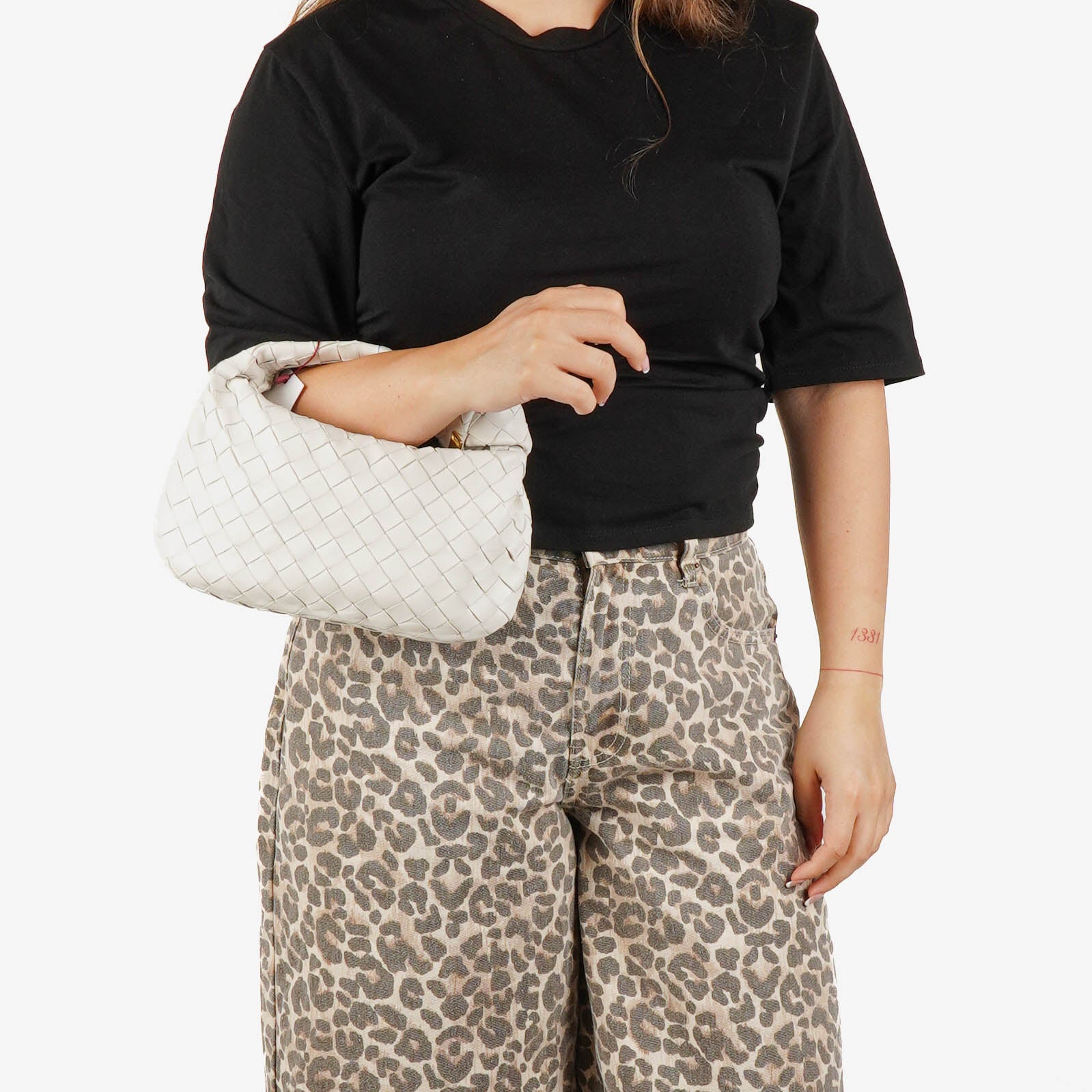Bottega Veneta Mini Jodie White Leather Bag
