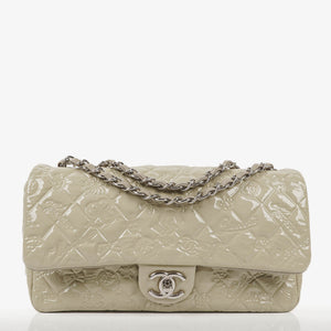 Chanel Embossed Lucky Symbols Patent Leather Flap Bag