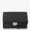 Hermes Sac a Depeches Black Courchevel Leather 24cm Pouch