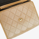 Chanel Mini Flap Bag in Beige Quilted Lambskin with 24k Gold Plated Hardware