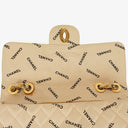 Chanel Jumbo Letter Logo Bag Beige Canvas With 24K Gold-Plated Hardware