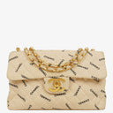 Chanel Jumbo Letter Logo Bag Beige Canvas With 24K Gold-Plated Hardware