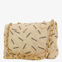 Chanel Jumbo Letter Logo Bag Beige Canvas With 24K Gold-Plated Hardware