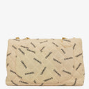 Chanel Jumbo Letter Logo Bag Beige Canvas With 24K Gold-Plated Hardware
