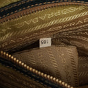 Prada Vitello Daino Dark Blue Leather Shoulder Bag