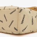 Chanel Jumbo Letter Logo Bag Beige Canvas With 24K Gold-Plated Hardware