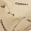 Chanel Jumbo Letter Logo Bag Beige Canvas With 24K Gold-Plated Hardware