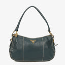 Prada Vitello Daino Dark Blue Leather Shoulder Bag