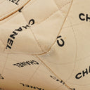 Chanel Jumbo Letter Logo Bag Beige Canvas With 24K Gold-Plated Hardware