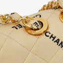 Chanel Jumbo Letter Logo Bag Beige Canvas With 24K Gold-Plated Hardware