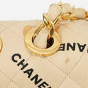 Chanel Jumbo Letter Logo Bag Beige Canvas With 24K Gold-Plated Hardware