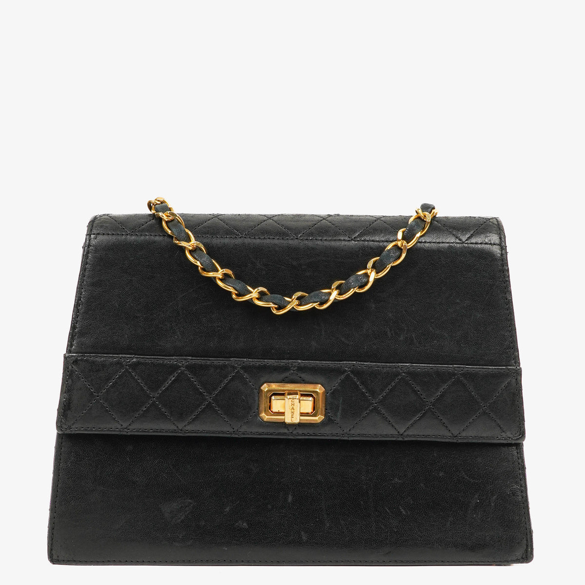 Chanel Black Quilted Lambskin Vintage Medium Trapeze Classic Single Flap Bag, 1989-1991