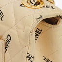 Chanel Jumbo Letter Logo Bag Beige Canvas With 24K Gold-Plated Hardware