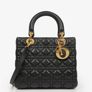 Christian Dior Medium Lady Dior Black Cannage Quilted Leather &nbsp;Bag