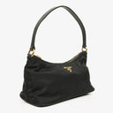 Prada Black Tessuto and Saffiano Leather Shoulder Bag
