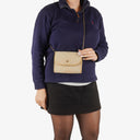 Chanel Mini Flap Bag in Beige Quilted Lambskin with 24k Gold Plated Hardware