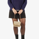 Chanel Mini Flap Bag in Beige Quilted Lambskin with 24k Gold Plated Hardware