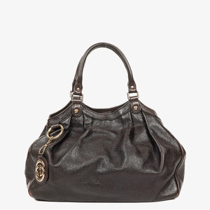 Gucci Guccissima Dark Brown Leather Sukey Hobo Bag
