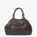 Gucci Guccissima Dark Brown Leather Sukey Hobo Bag