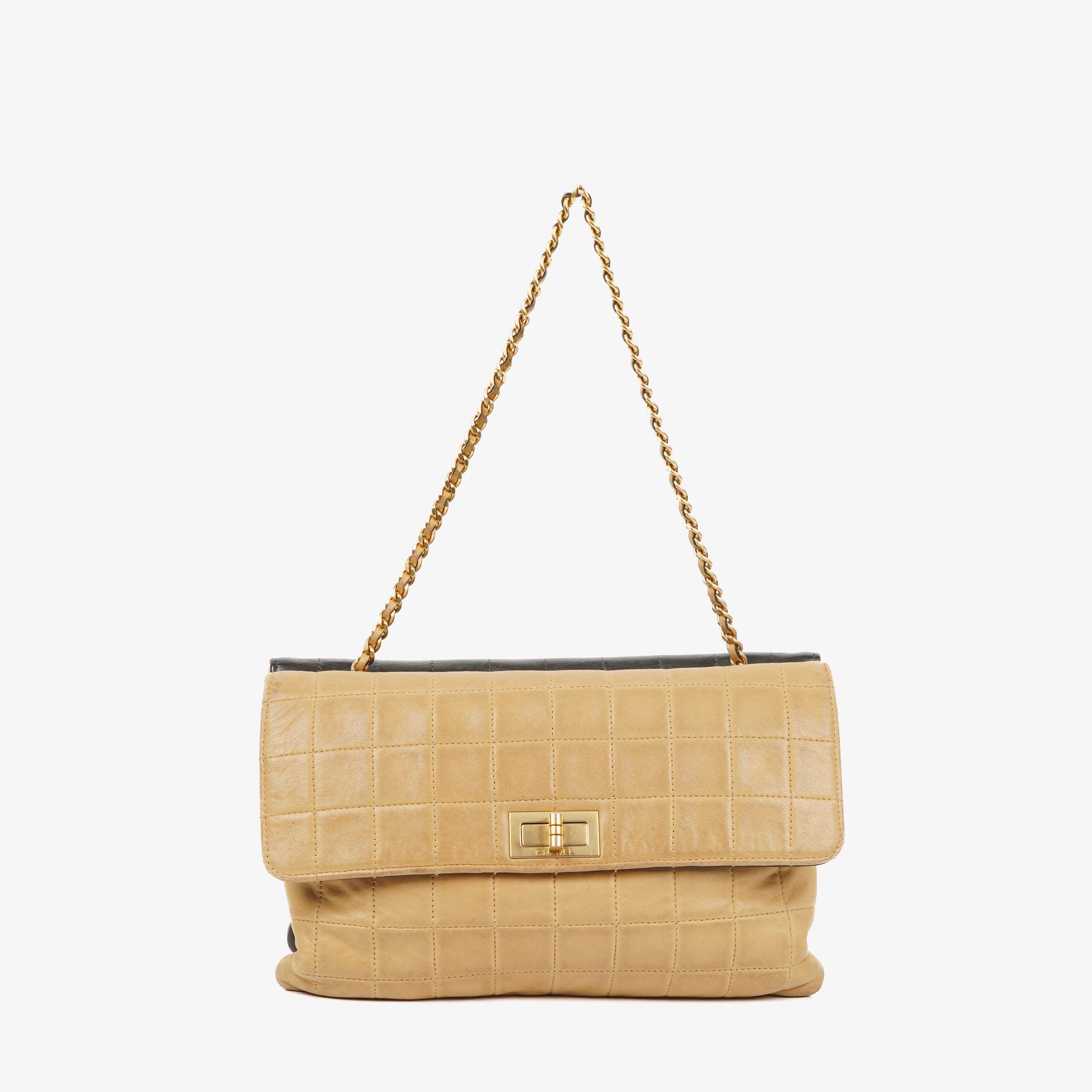 Chanel Vintage Double Sided Bi-Colour Chocolate Ba Quilted Lambskin 2.55 Reissue Flap Bag