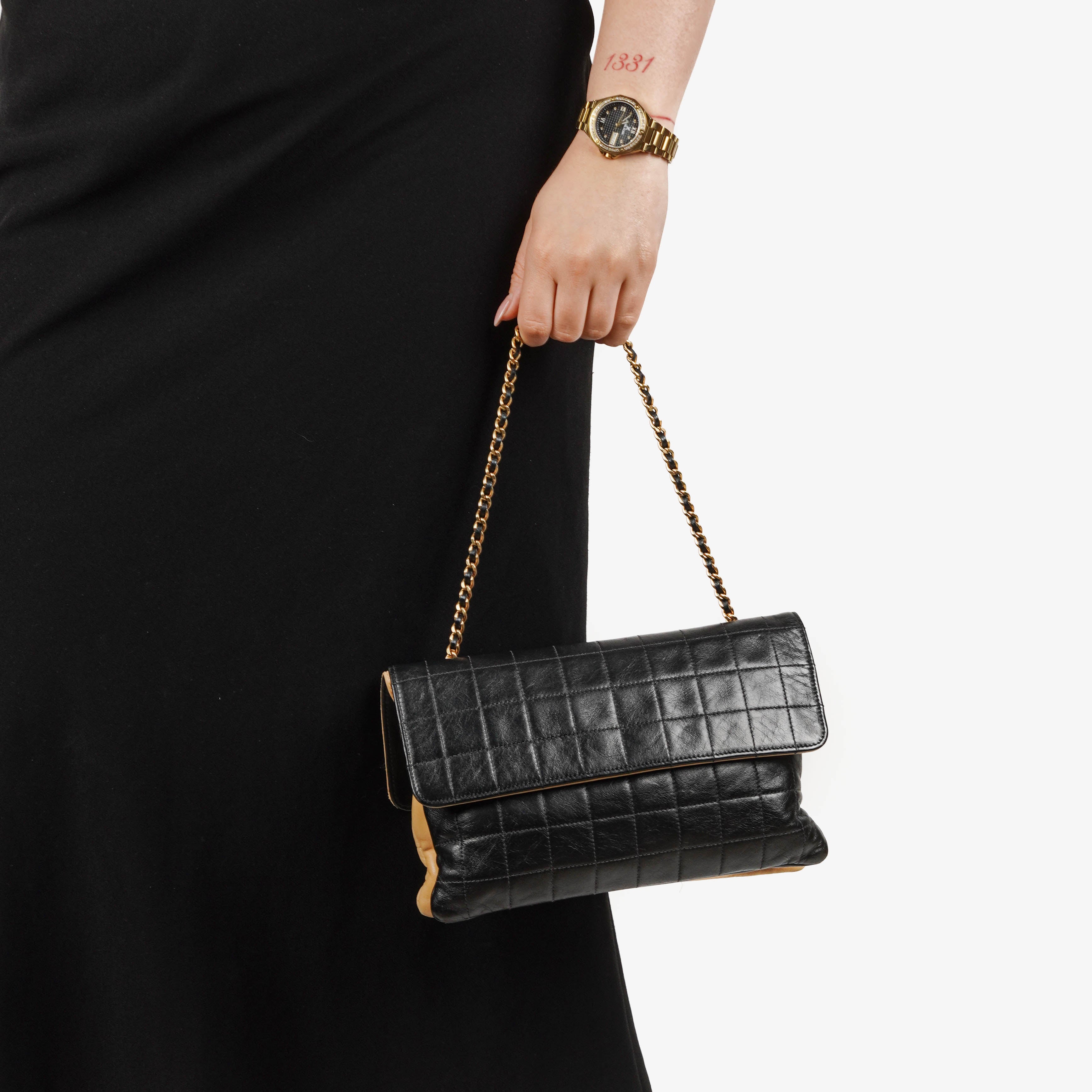 Chanel Vintage Double Sided Bi-Colour Chocolate Ba Quilted Lambskin 2.55 Reissue Flap Bag