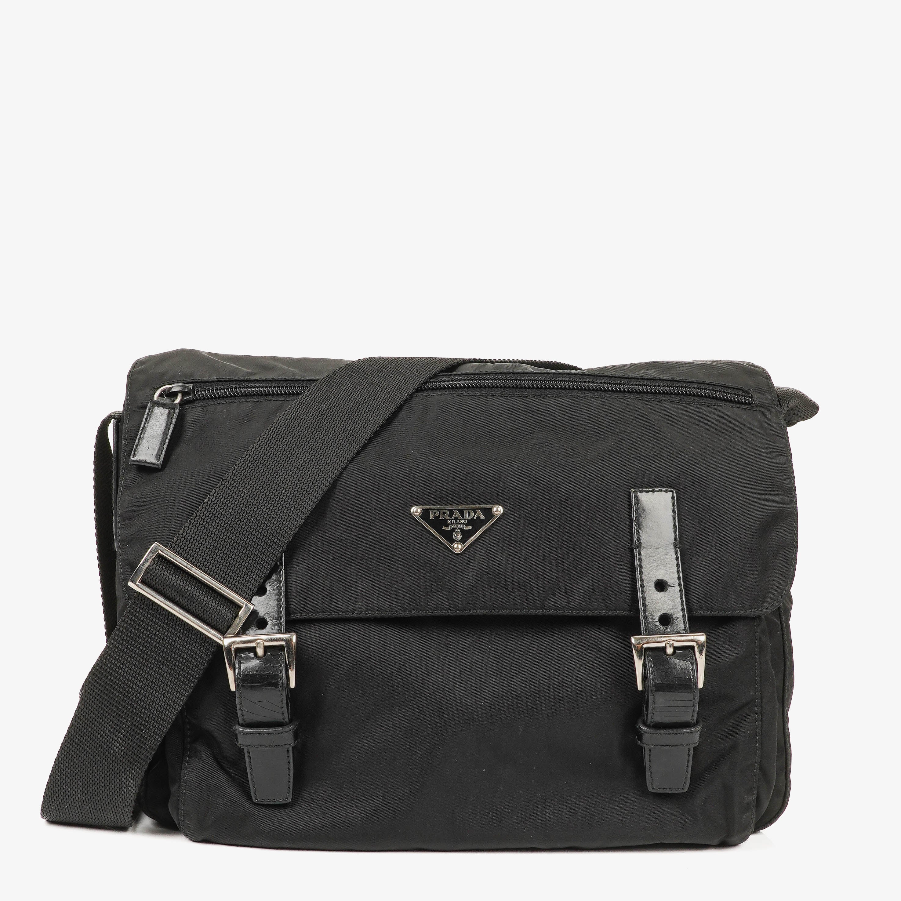 Prada Tessuto Black Nylon Shoulder Bag