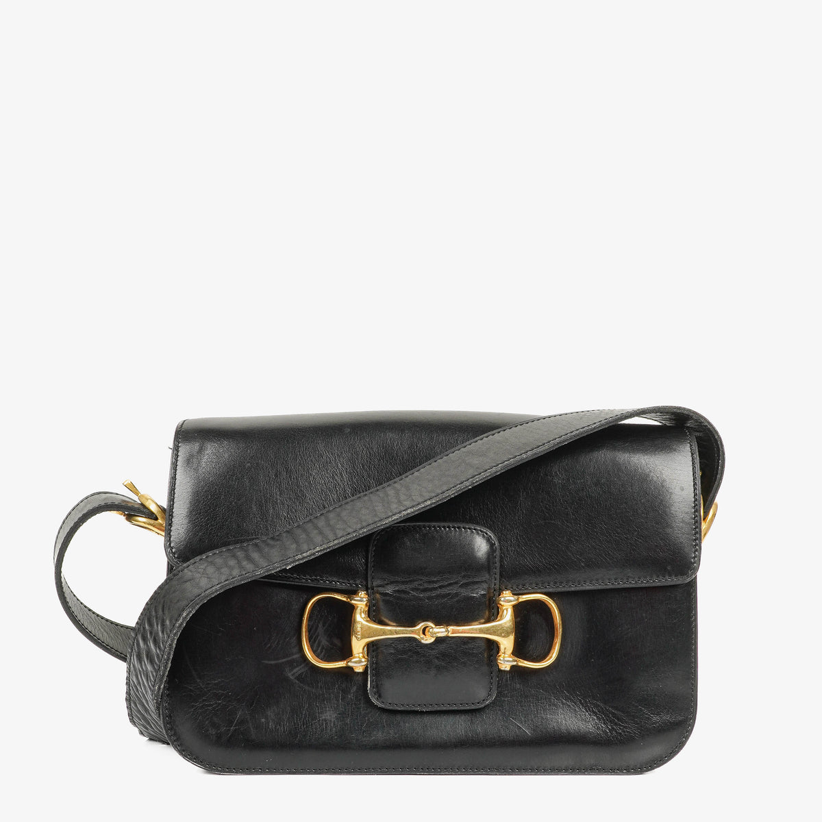 Céline Vintage Crécy Black Leathe Shoulder Bag