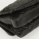 Chanel Black Quilted Lambskin Maxi 3 Accordion Flap Bag