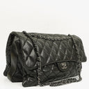 Chanel Black Quilted Lambskin Maxi 3 Accordion Flap Bag