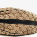 Gucci Beige GG Monogram Canvas And Black Leather Twins Hobo Bag