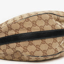 Gucci Beige GG Monogram Canvas And Black Leather Twins Hobo Bag