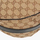 Gucci Beige GG Monogram Canvas And Black Leather Twins Hobo Bag