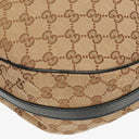 Gucci Beige GG Monogram Canvas And Black Leather Twins Hobo Bag
