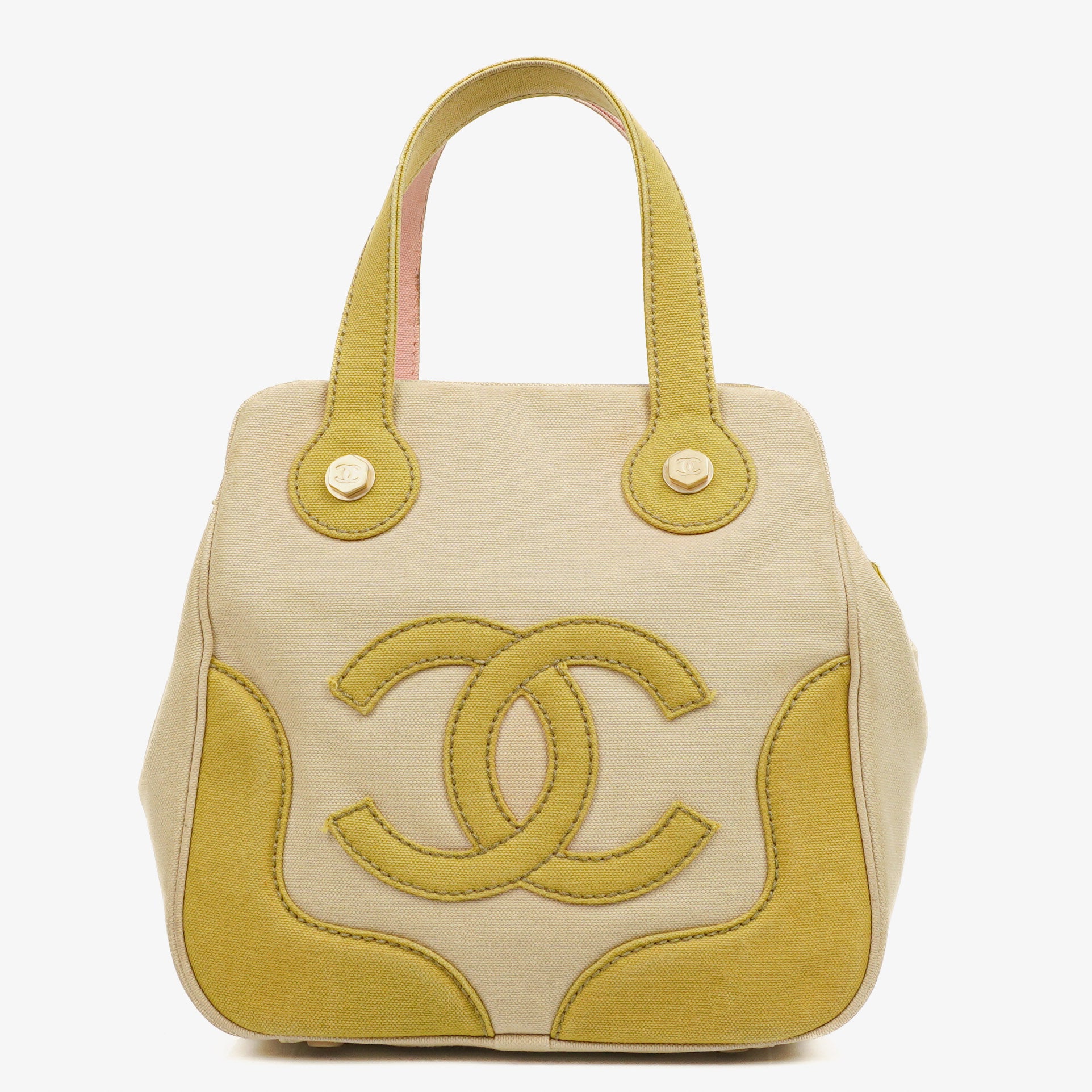 Chanel Vintage Canvas Marshmallow CC Tragetasche