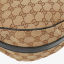 Gucci Beige GG Monogram Canvas And Black Leather Twins Hobo Bag